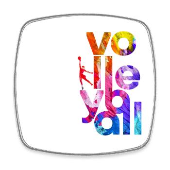 Volleyball Handball Sport Geschenk - Viereckiger Kühlschrankmagnet - Weiß - Vorne