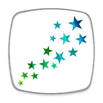 Shooting star - Square fridge magnet - white - Front