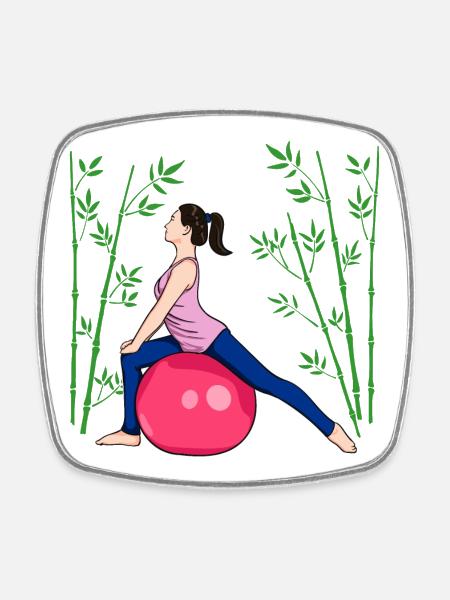 Pilates Übung Fitness Training Workout - Viereckiger Kühlschrankmagnet - Weiß