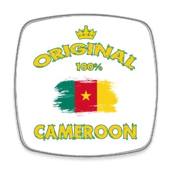 Cameroun Original 100 % / Cadeau Afrique - Magnet carré - blanc - Devant