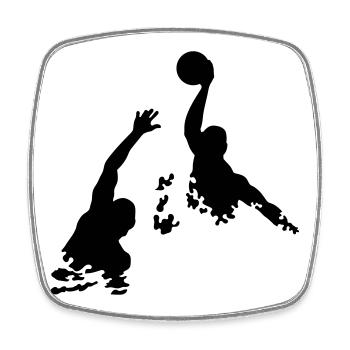 waterpolo - Magnet carré - blanc - Devant