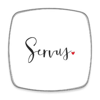 Servus Herz Dekoration Geschenk Gruß - Viereckiger Kühlschrankmagnet - Weiß - Vorne