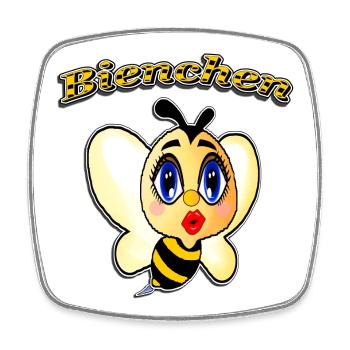 Biene Bienchen t-shirt Sabine i love sabinchen - Viereckiger Kühlschrankmagnet - Weiß - Vorne