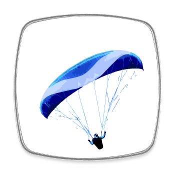 Paragliding - Square fridge magnet - white - Front