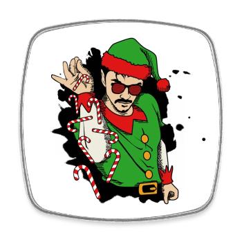 saltbae SANTA ELF - Viereckiger Kühlschrankmagnet - Weiß - Vorne