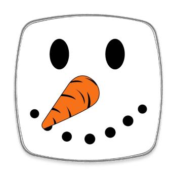 bonhomme de neige - Magnet carré - blanc - Devant