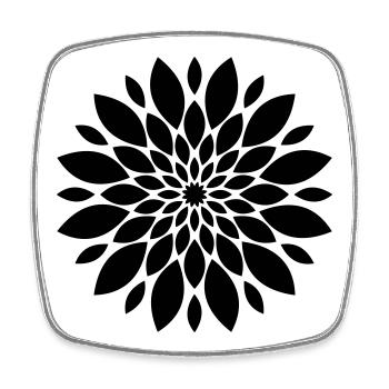 Blossom Mandala Flower Floral - Square fridge magnet - white - Front