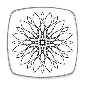 Mandala Flower Floral Gift - Square fridge magnet - white - Front