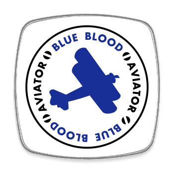 Aviator- blue blood - Viereckiger Kühlschrankmagnet - Weiß - Vorne