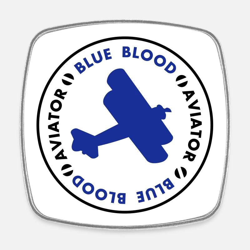 Aviator- blue blood - Viereckiger Kühlschrankmagnet - Weiß
