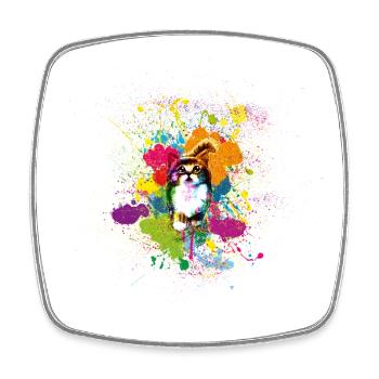 Klekskatze - Square fridge magnet - white - Front