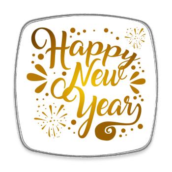 happy New Year - Square fridge magnet - white - Front