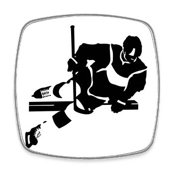 hockey_1 - Magnet carré - blanc - Devant