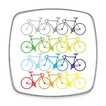 sommer fahrrad t-shirt sport - Viereckiger Kühlschrankmagnet - Weiß - Vorne