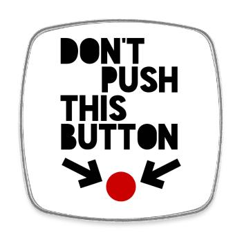 Button - Viereckiger Kühlschrankmagnet - Weiß - Vorne