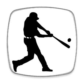 baseball player - Square fridge magnet - white - Front