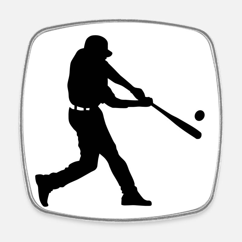 Baseball - Viereckiger Kühlschrankmagnet - Weiß