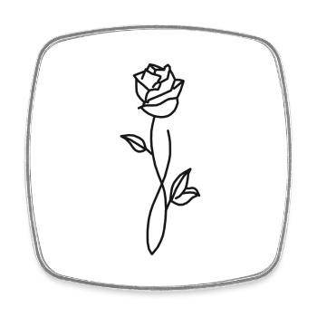 Rose - Viereckiger Kühlschrankmagnet - Weiß - Vorne