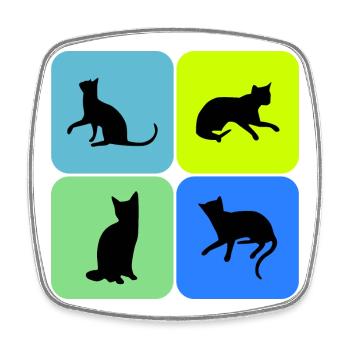 chat chat chat, cadeau - Magnet carré - blanc - Devant