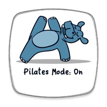 Cute Hippopotamus Hippo Pilates Fitness Training Gym - Square fridge magnet - white - Front