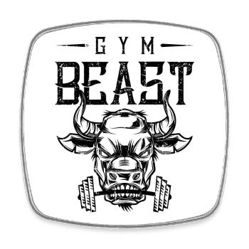 gym beast workout - Viereckiger Kühlschrankmagnet - Weiß - Vorne