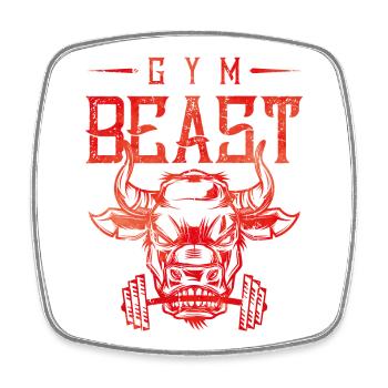 gym beast fitness - Viereckiger Kühlschrankmagnet - Weiß - Vorne