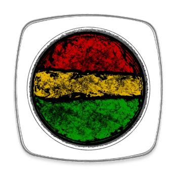 Abstract Retro Reggae Flag Design - Square fridge magnet - white - Front