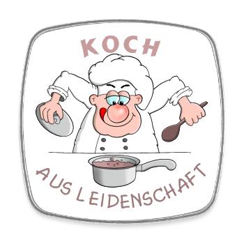 Koch aus Leidenschaft - Viereckiger Kühlschrankmagnet - Weiß - Vorne