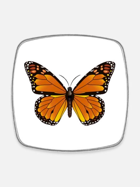 Butterfly Gift Shirt Orange Exotic Animal - Square fridge magnet - white
