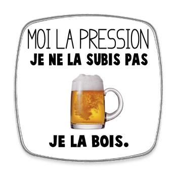 Mug à Biere Conception Unique - Magnet carré - blanc - Devant