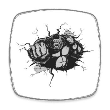 Gorilla King Kong - Viereckiger Kühlschrankmagnet - Weiß - Vorne