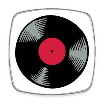 Vinyle - Magnet carré - blanc - Devant