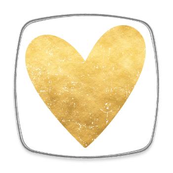 Herz gold Symbol Liebe Geschenkidee - Viereckiger Kühlschrankmagnet - Weiß - Vorne