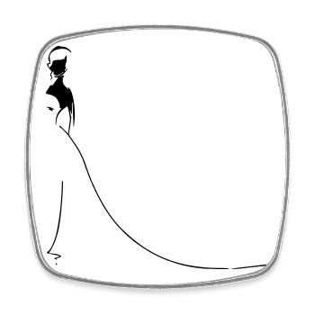 Hochzeit, Braut - Viereckiger Kühlschrankmagnet - Weiß - Vorne