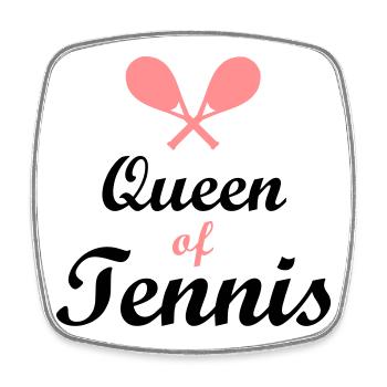 tennis - Magnet carré - blanc - Devant