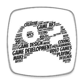 Games developer - Square fridge magnet - white - Front