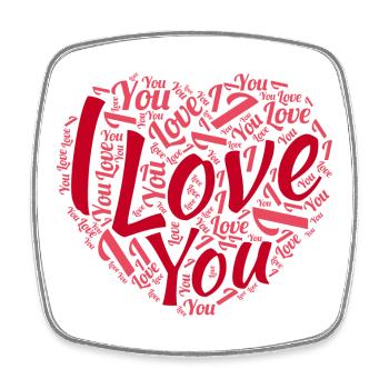 Valentine's day - Square fridge magnet - white - Front