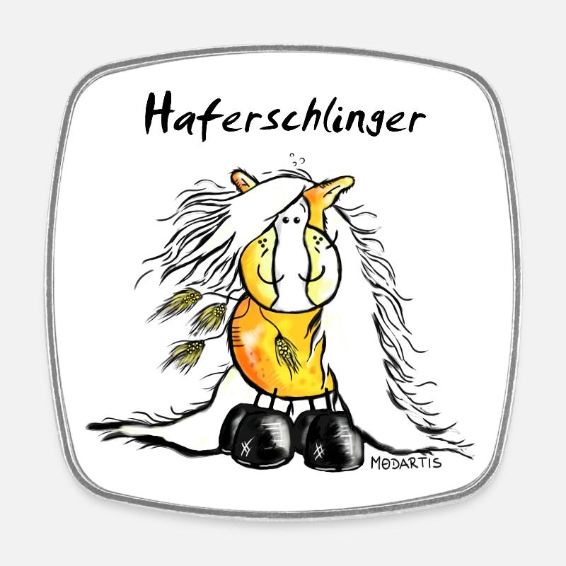 Haferschlinger - Haflinger - Hafi - Pferd - Viereckiger Kühlschrankmagnet - Weiß