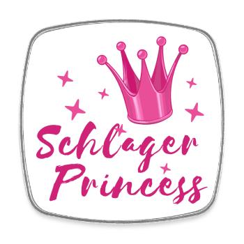 Schlager Princess folk music Schlagerfan Krone - Square fridge magnet - white - Front