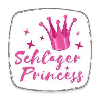 Schlager Princess Krone Schlagerfan folk music - Square fridge magnet - white - Front