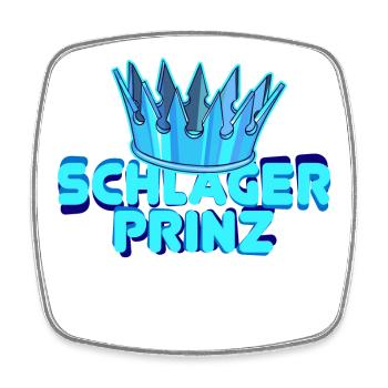 Schlager prince folk music fan crown statement - Square fridge magnet - white - Front