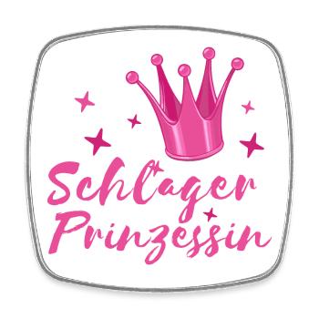 Schlager Princess Schlagerfan Krone folk music - Square fridge magnet - white - Front