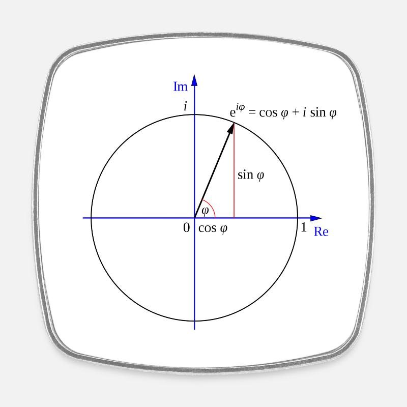 Eulers Formel - Viereckiger Kühlschrankmagnet - Weiß