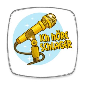 Schlager Schlagermusic Schlagerfan Mikrofon Spruch - Magnet carré - blanc - Devant