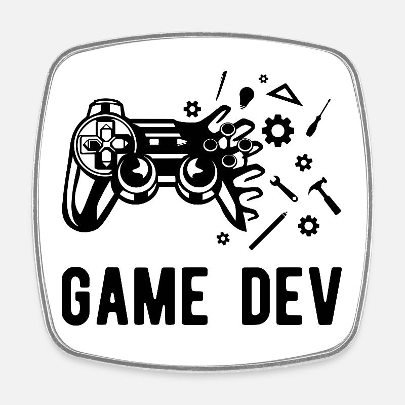 Game Dev - Viereckiger Kühlschrankmagnet - Weiß