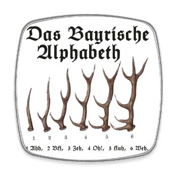 Das Bayrische Alphabet aus Bayern - Viereckiger Kühlschrankmagnet - Weiß - Vorne