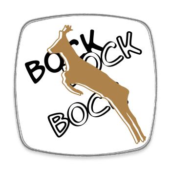 Bock³ - Viereckiger Kühlschrankmagnet - Weiß - Vorne