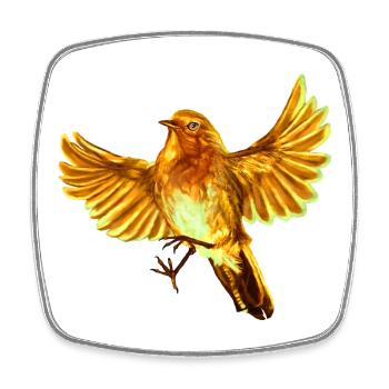 yellow bird - Square fridge magnet - white - Front