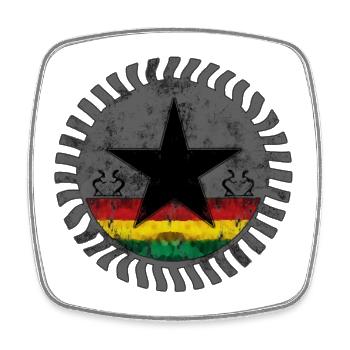roots reggae star - Square fridge magnet - white - Front
