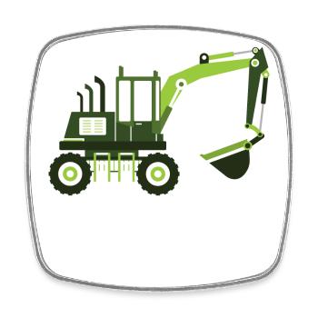 Excavator construction site crane construction trailer daycare excavator driver - Square fridge magnet - white - Front
